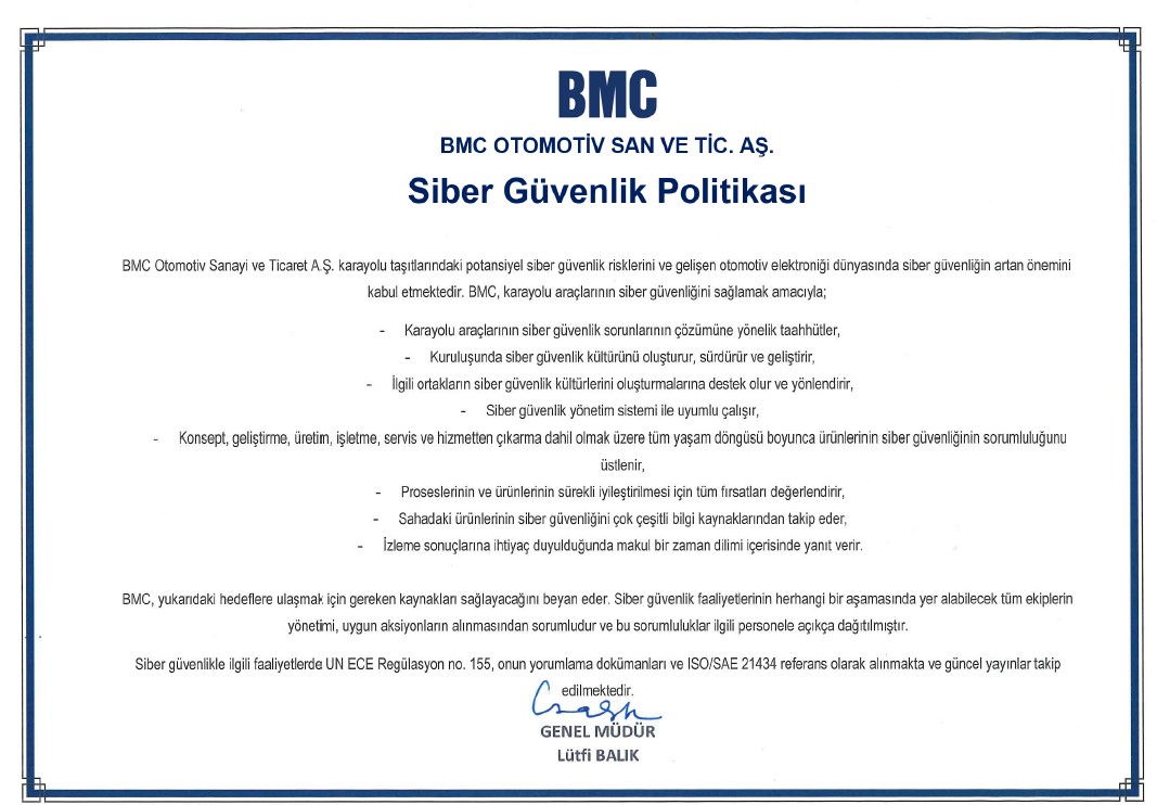 Siber Güvenlik Politikamız